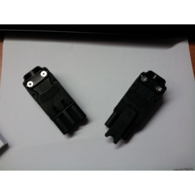 CONNECTOR 3PINS MALE+FEMALE BLACK